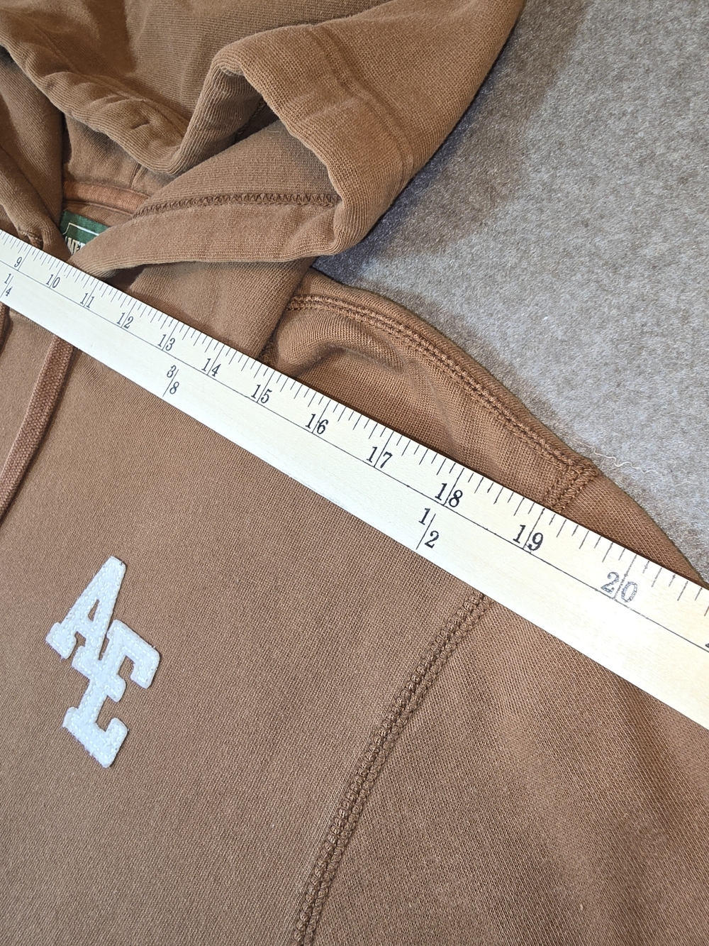 American Eagle Men's Brown Pullover Hoodie Y2K Large - Picture 9 of 11